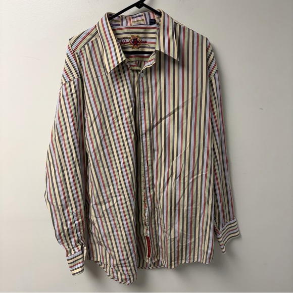 Robert Graham Other - Robert Graham Vertical Stripe Embroidered Multicolor Button Down Shirt Size‎ 3XL